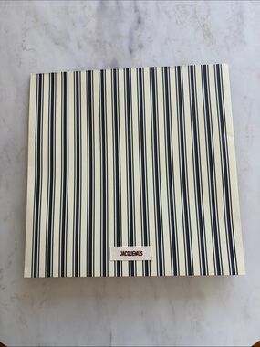 Jacquemus Navy & Cream Striped Large Envelope